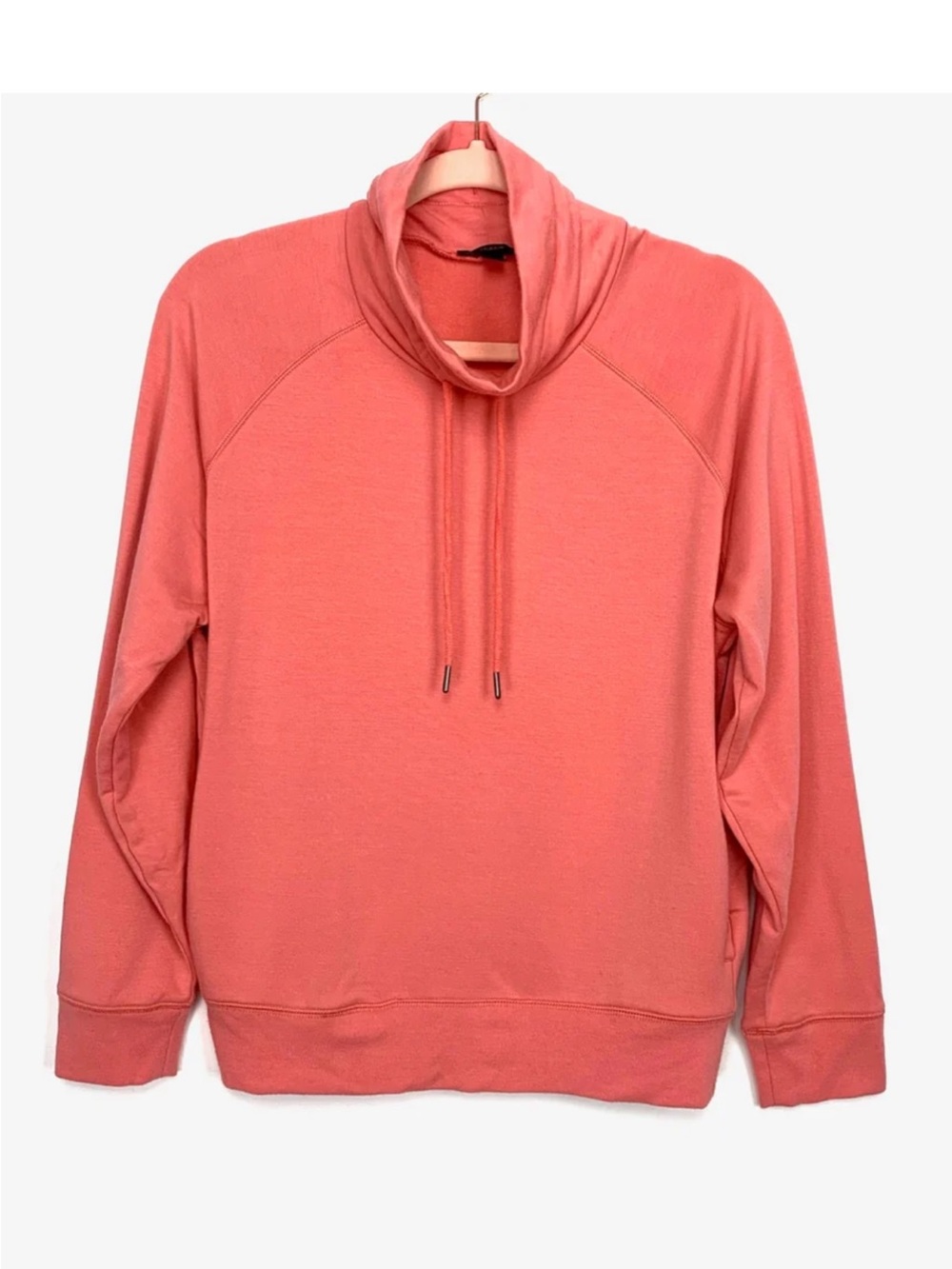 J Crew Coral Mock Neck Sweatshirt Small